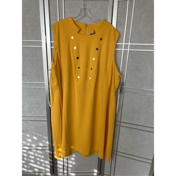 Tommy Hilfiger Women's Plus Size Mock Collar Sleeveless Dress NWT - Picture 3 of 13